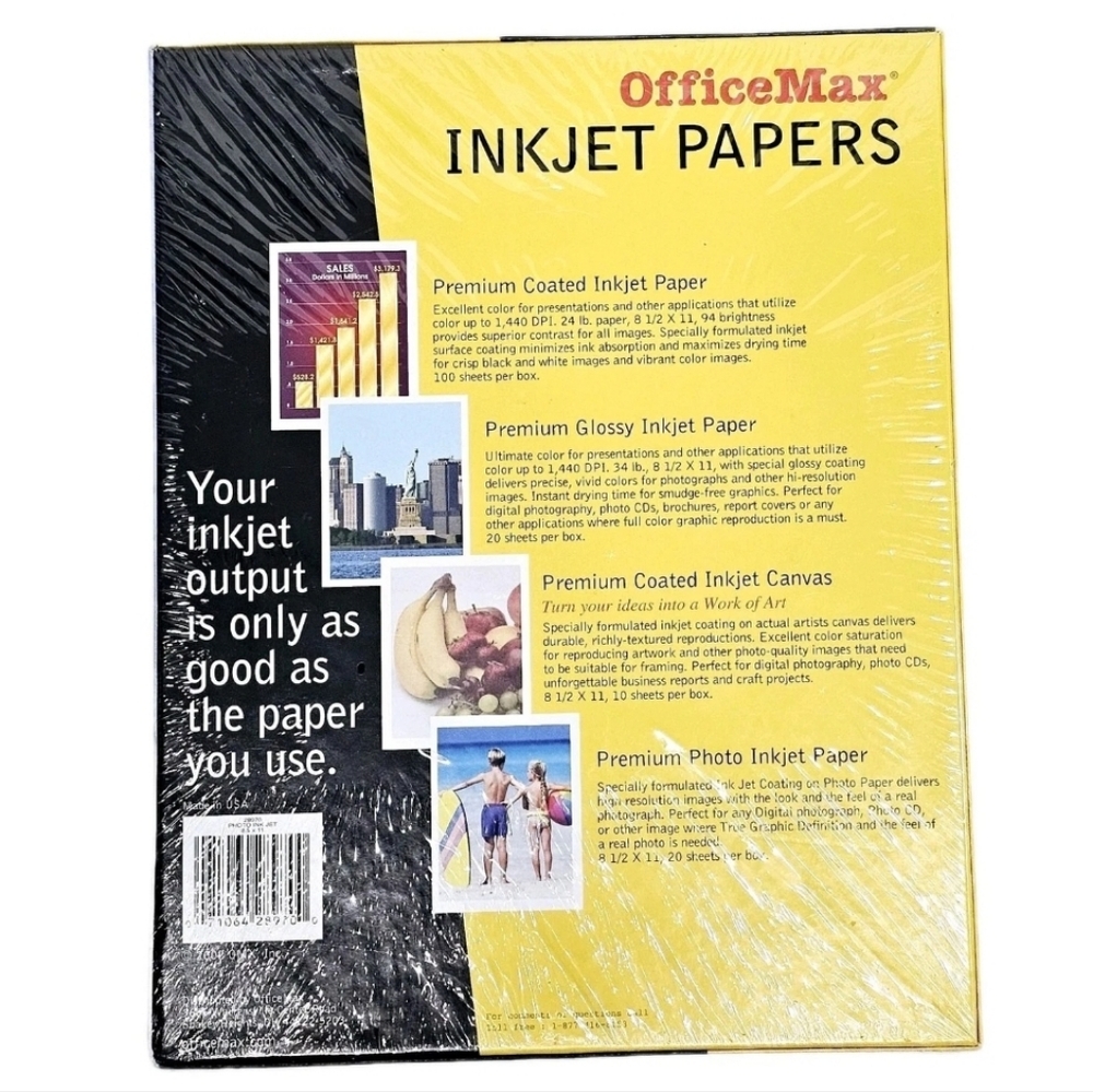 Officemax Premium Glossy Inkjet Photo Paper 75 Sheets 8.5x11" 9 Mil Professional - Picture 2 of 12
